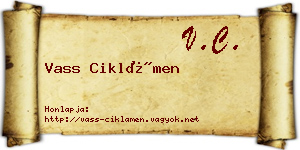 Vass Ciklámen névjegykártya